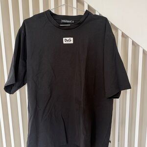 Dolce & Gabbana D&G Black Logo T-Shirt Size 54 Made In Italy Designer Tee